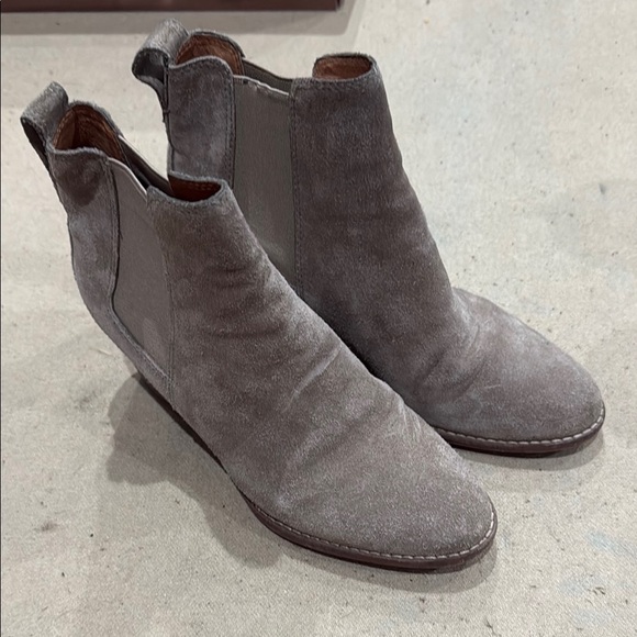 Madewell Gray Suede Ankle Boots - Picture 1 of 5